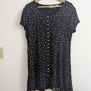 Indira black and white floral mini dress size L